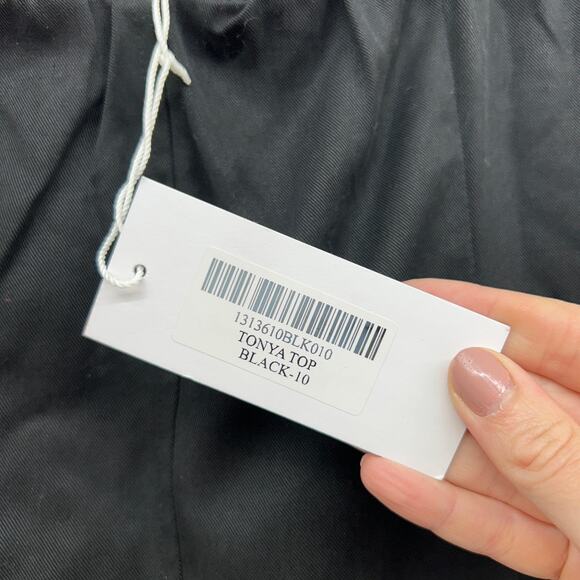 NEW $168 Reformation Black Button Strapless Blazer Tank Tonya Top w/ Pockets 10 - Picture 6 of 7